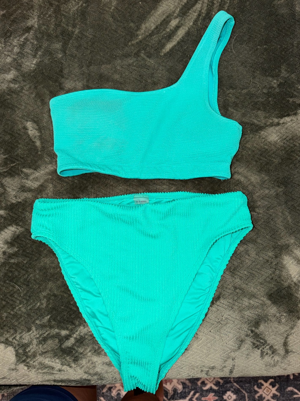 Old Navy Teal Ribbed Bikini Set Bottoms